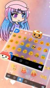 Cute Cartoon Girl Keyboard Theme screenshot 4