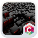 Black 3D Cube Cool Theme HD Icon
