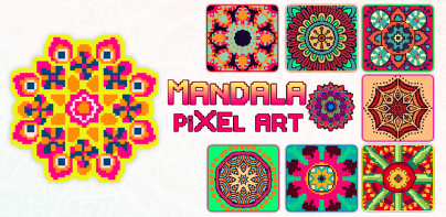 Mandala Flowers Color by Number-Pixel Art Coloring