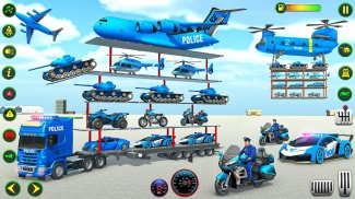 Police Plane Transporter Jogo screenshot 5