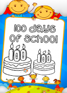 Coloring 100 Days Of School Games screenshot 1