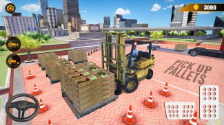 تسليم شاحنة المحاكاة 2019: ألعاب 3D رافعة شوكية screenshot 1