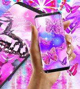 Pink butterfly live wallpaper screenshot 0