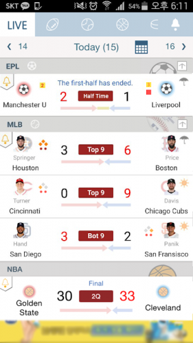 Live Score Epl Ucl Uel Nba Real Time Score 38 8 0 Download Android Apk Aptoide