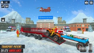 Snow ATV Quad Bike Ambulance Rescue Game screenshot 2