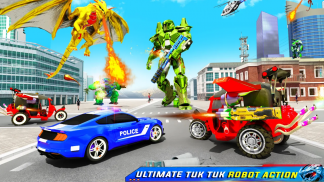 Flying Tuk Tuk marca robot juegos de robot héroe screenshot 3
