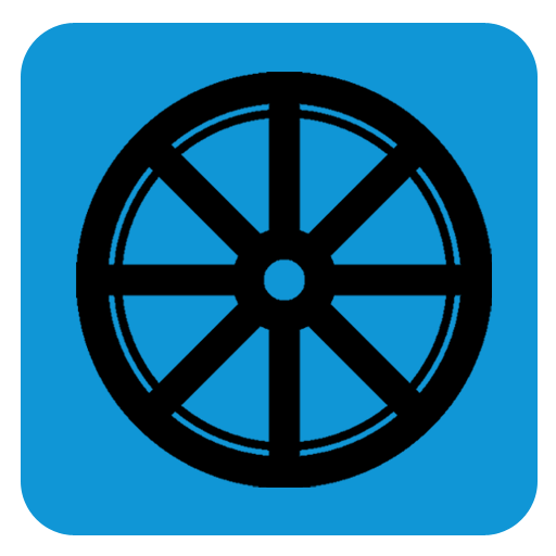 Летящее колесо. Flywheel icon. A Fly on the Wheel.