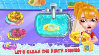 保持你的房子清洁-女孩家庭清理游戏 screenshot 5