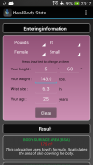 Ideal Gewicht -Stats BMI / BFI screenshot 0