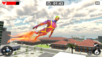 Flying Speed Flame Hero- Flame Hero Robot Game screenshot 0