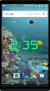 Aquarium live wallpaper with digital clock screenshot 2