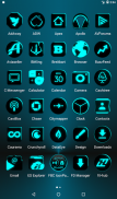 Flat Black and Cyan Icon Pack Free screenshot 1