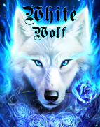 白狼和蓝玫瑰动态壁纸 screenshot 0
