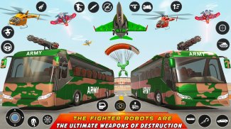 Army Bus Robot Car Game 3d screenshot 1