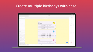 Birthday calendar reminder screenshot 1