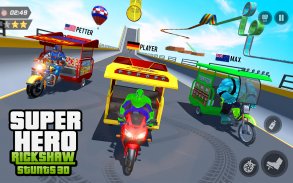 Superhero Tuk Tuk Rickshaw: Stunt Driving Games screenshot 2