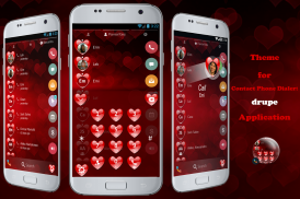 Love Red Heart Valentine Phone Dialer Theme screenshot 2