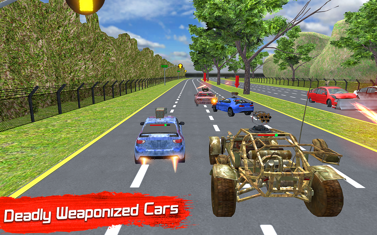 Jogo de carros de corrida com armas, Death Road Race Car Shooting