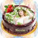 Birthday Cake with Name and Photo Icon