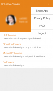 Unfollow Analyzer - UnFollow and Follow screenshot 1