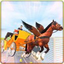 Flying Horse Buggy Taxi Drive Icon