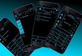 Theme x Drupe and RocketDial Neon Blue screenshot 0