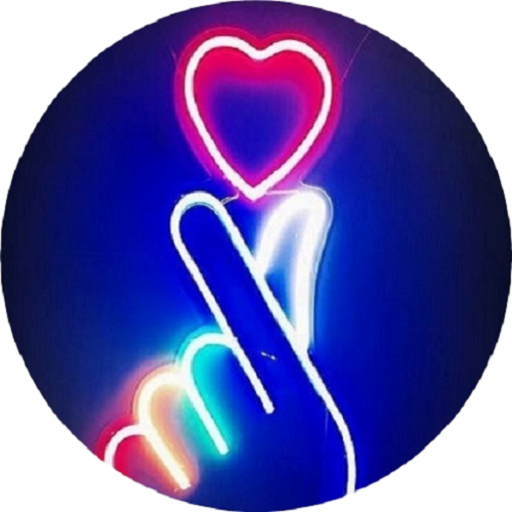 Neon finger heart Korean love sign on brick wall background Stock Vector   Adobe Stock
