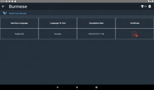 Burmese Language Tests screenshot 4