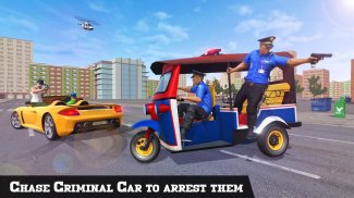 Police Tuk Tuk Rickshaw Gangster Chase Games screenshot 2