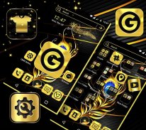 Gold Black Launcher Theme screenshot 3
