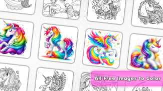 Unicorn Glitter Coloring Pages screenshot 4