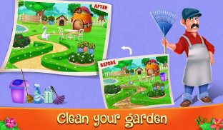 Décoration de jardin et jeu de nettoyage screenshot 0