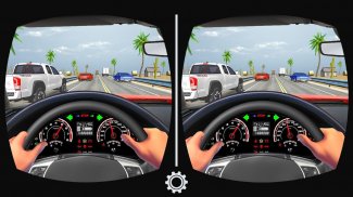 汽车驾驶中的VR交通赛车：虚拟游戏 screenshot 4