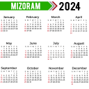 Mizoram Calendar 2023 Icon