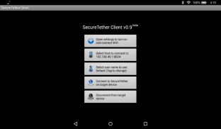 SecureTether Client - Android WiFi tethering screenshot 1