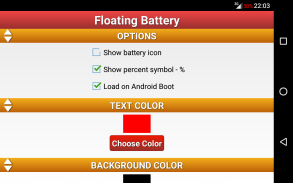 Floating Battery % screenshot 1