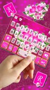 Pink Rose Flower Keyboard Theme screenshot 3