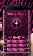 Pink-Black Bowknot GO Keyborad Theme screenshot 3