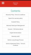 Eicher Warranty Policy and Service Agreement screenshot 1