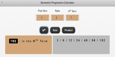 Geometric Progression Calculator screenshot 1