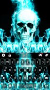 Cyan Fire Skull Tema de teclad screenshot 0