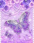 Фиолетовый Алмазный бабочка Живые обои screenshot 3