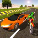 Sports car vs motor bike racing: extreme tracks 3D