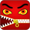 Angry Monster Lock - Zipper Icon