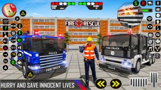 Police Fire Truck Game 2022 screenshot 0