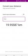 Miles to kilometers converter screenshot 0