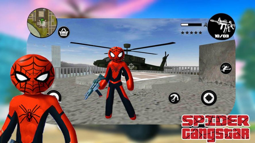 grand Spider Stickman Rope Hero Gangstar auto-thef screenshot 5