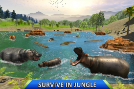 Wild Hippo Beach Attack Jungle Simulator screenshot 4