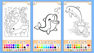 Dolphins coloring pages screenshot 1