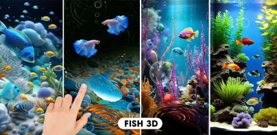 Fish On Screen 3D Wallpaper